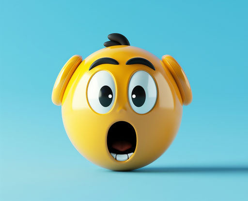 Yellow face emoji shocked covering its ears