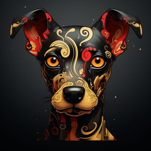 Kawaiipunk dog tattoo design - minimalist and detailed