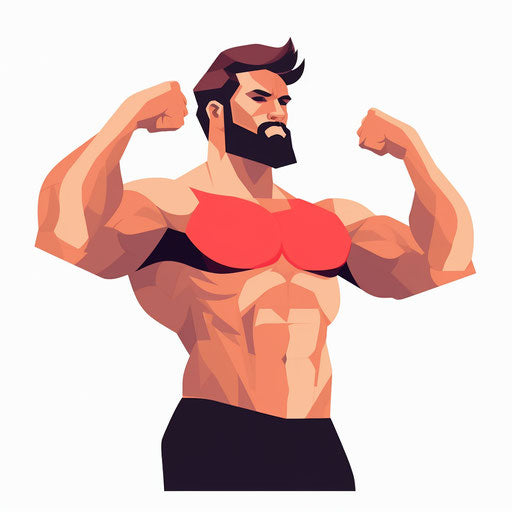 Strong clipart in Minimalist style, on white background