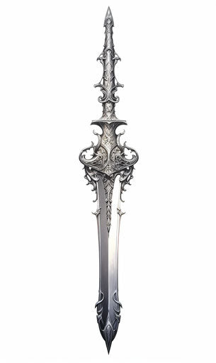Small enchanting sword design drawing in light silver black
