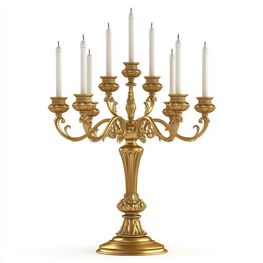 Photorealistic clipart of candelabras, high resolution, isolated
