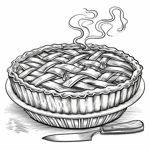 Apple pie with lattice crust and rising steam