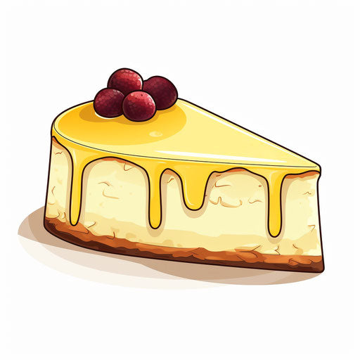 Minimalist style cheesecake illustration on white background