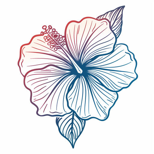Modern minimalist Hawaiian flower tattoo sketch