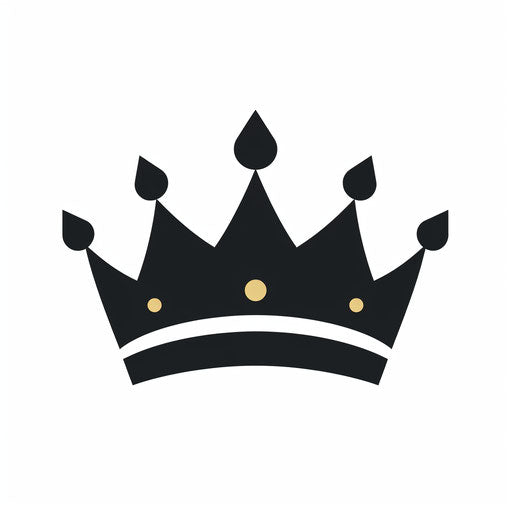 Minimalist style crown vector on white background