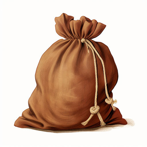 Sack in Chiaroscuro Art style, on white background