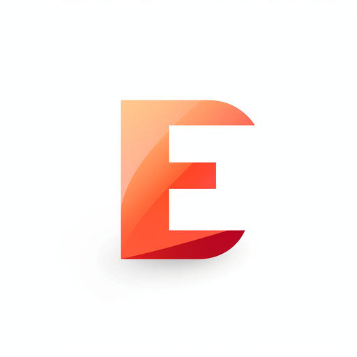 Letter e clipart in Minimalist style, on white background