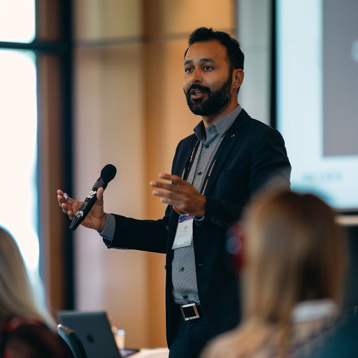 Engaging presentation at a conference