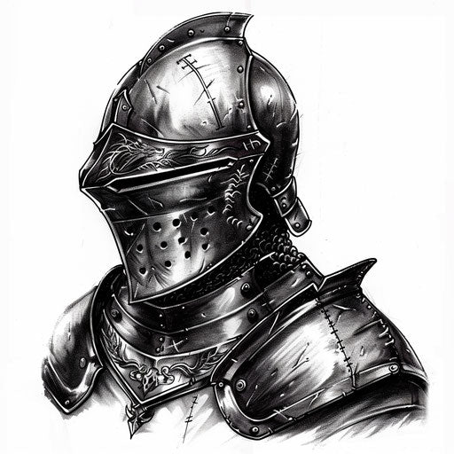 Medieval knight's helmet with death's head crest