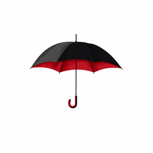 Umbrella in Minimalist style, on white background
