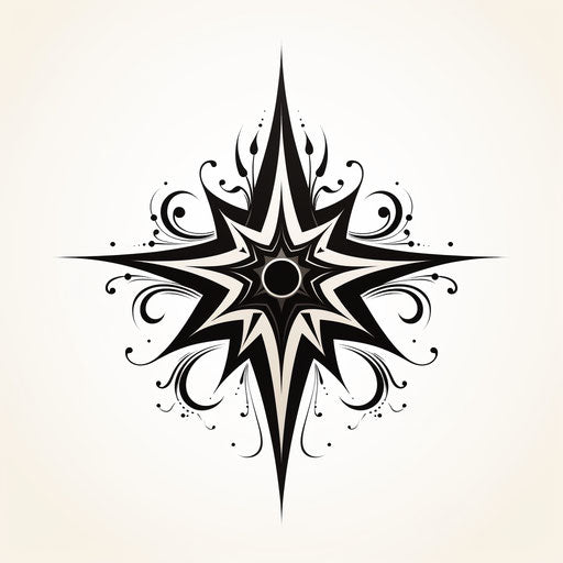 Black star swag in a shape of a star stock vector