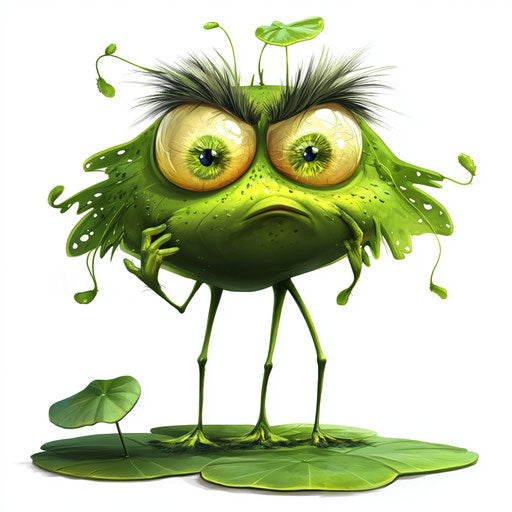 Customizable Lily Pad Caricature Clipart for Personalized Decor