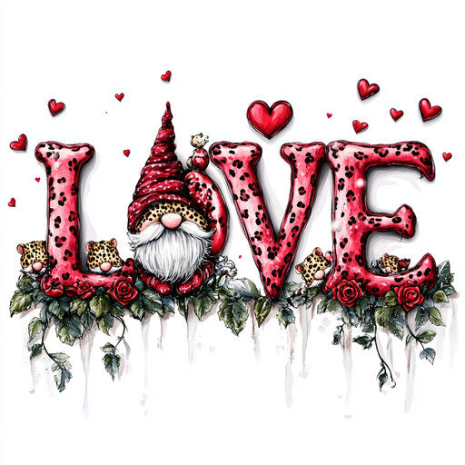 Valentine's Day digital artwork with the word "LOVE"