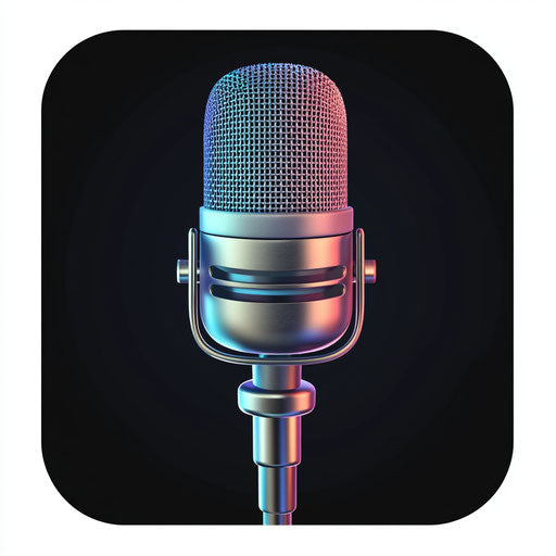 Realistic microphone icon clipart, high resolution, isolated