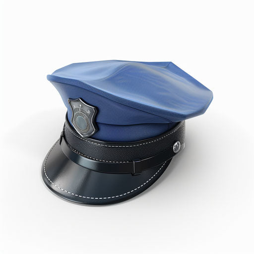 Police hat PNG on white background, realistic style