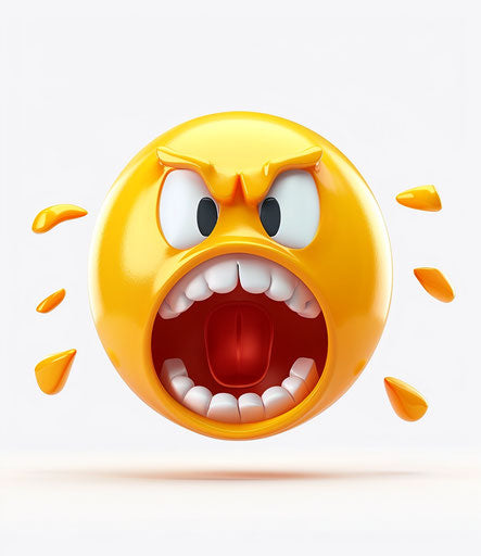 Screaming face emoji clipart, plain white background 13:15