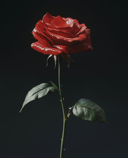 Vibrant red rose on black background symbolizing love and passion