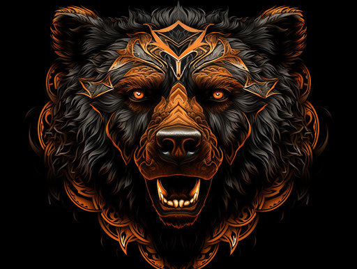 Bear in vibrant traditional tattoo color