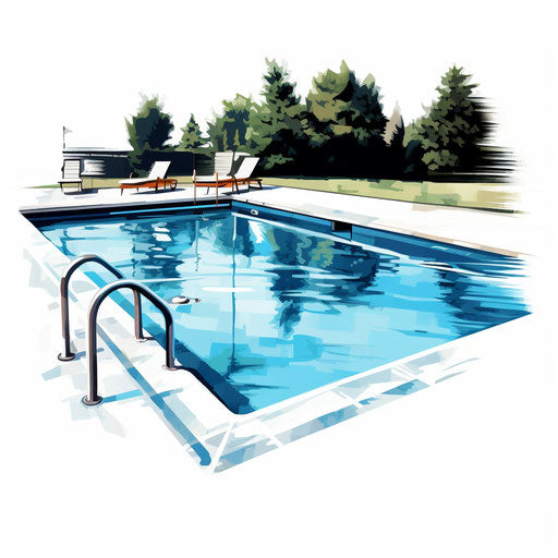 Swimming pool in Chiaroscuro Art style