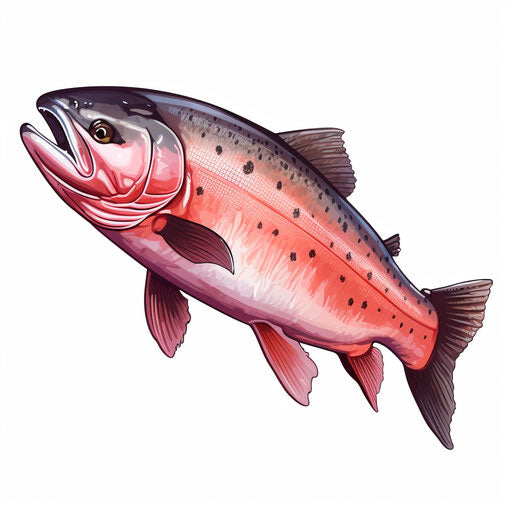 Salmon clipart in the style of Chiaroscuro Art