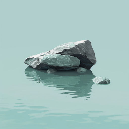 Realistic clipart on serene aqua background