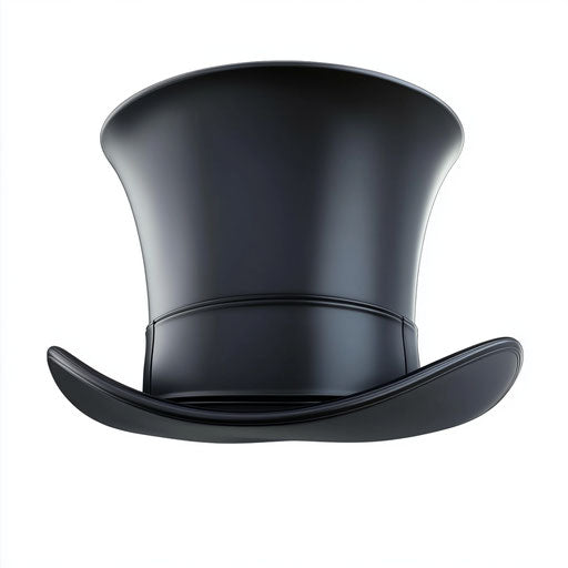 3D top hat in photo realistic style on flat white background