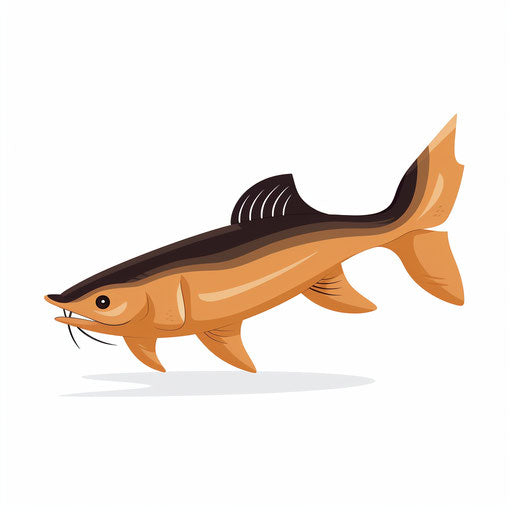 Catfish clipart in Minimalist style, on white background