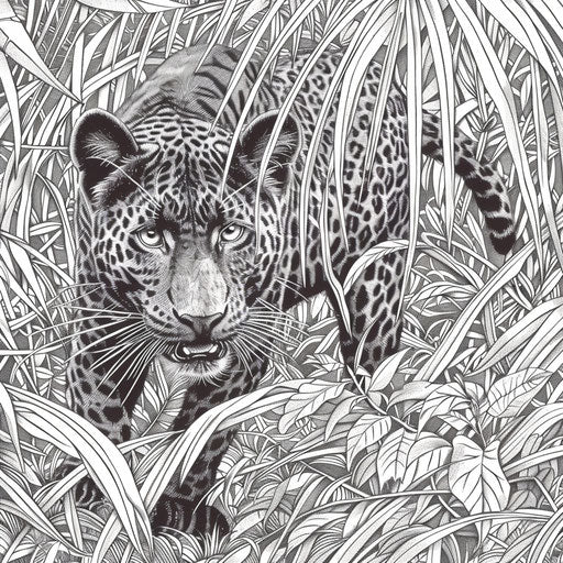 Black panther in the dense jungle