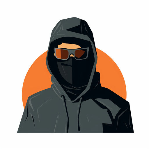 Minimalist robber clipart on white background