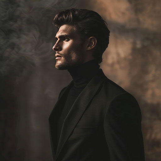 Timeless business man in iconic black turtleneck