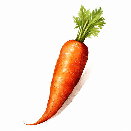Carrot clipart in the style of chiaroscuro art, on a white background