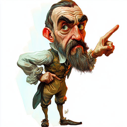 High-Quality Johannes Kepler Caricature Clipart for Dynamic Content