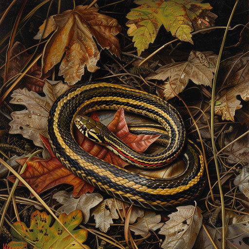 Snake slithering in the forest, in the style of Frans Lanting
