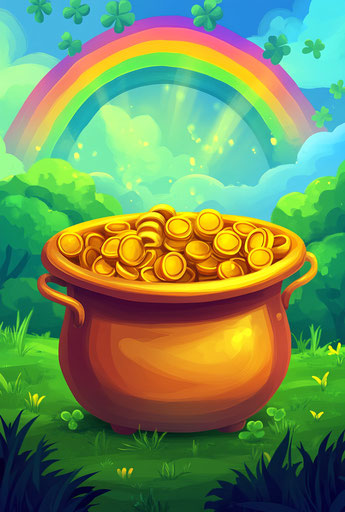 Animated treasure under the rainbow