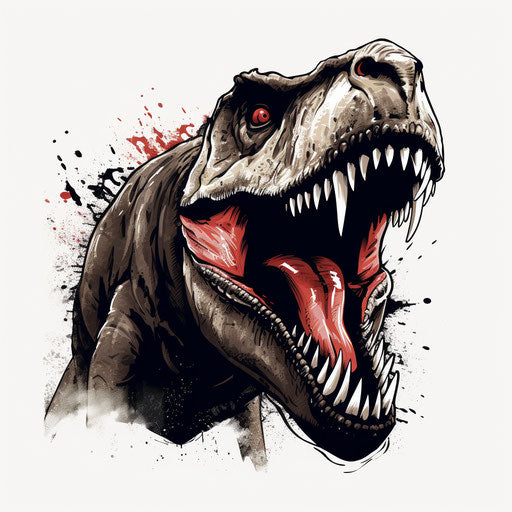 T-Rex clipart in the style of Chiaroscuro Art, on white background