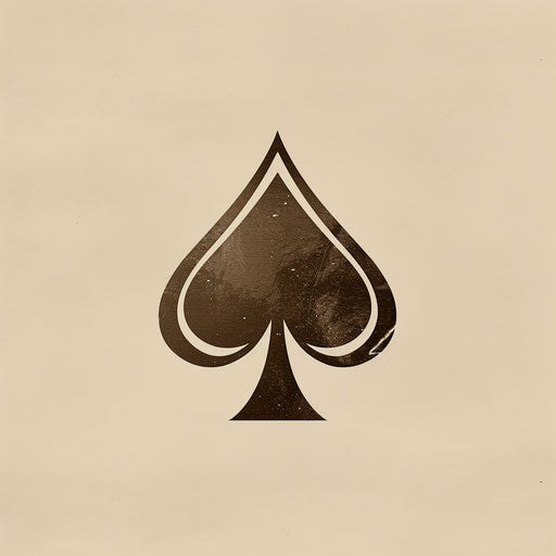 Minimalist sketch of a spade in flat clipart style