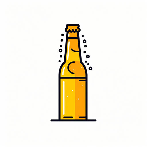 Minimalist style beer bottle illustration