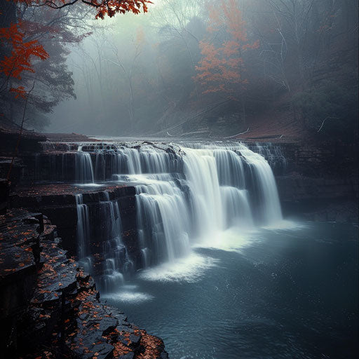 Cummins Falls, Tennessee, moody and overcast, Marc Adamus style