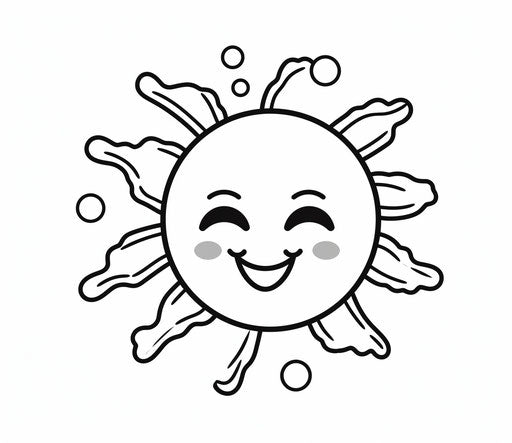 Sun and rainbow coloring pages for kids