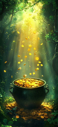Magic of Enchanted Forest with Golden Rain