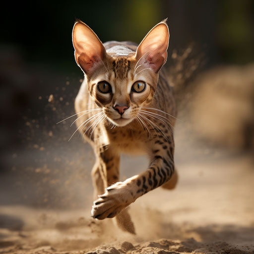 Oriental shorthair cat on the run