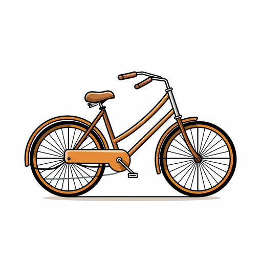 Minimalist bike illustration on white background