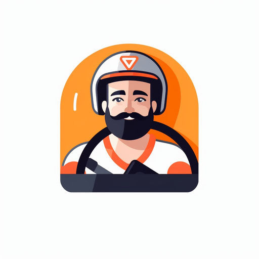 Minimalist driver illustration on white background