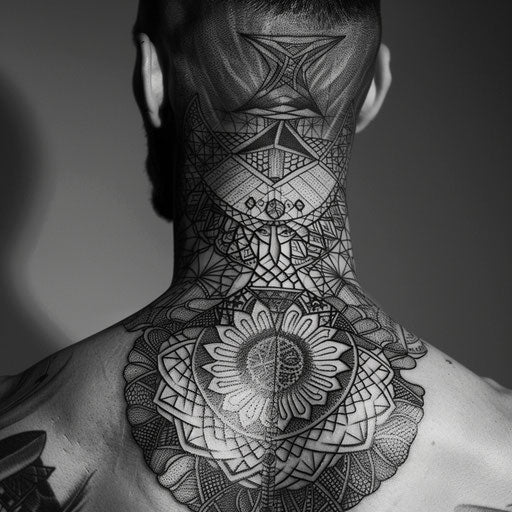 Geometric tattoo for men - Guy Aitchison style