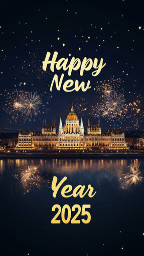 Vivid Happy New Year Card Greeting Celebration Art