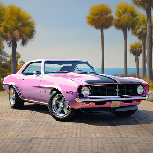 Classic car Chevrolet Camaro pastel colors