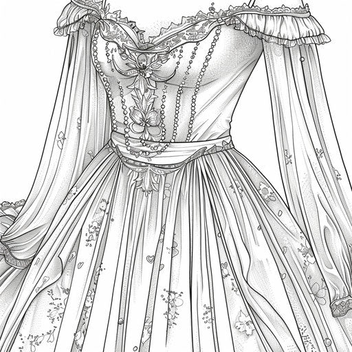 Wedding dress with lace and pearls