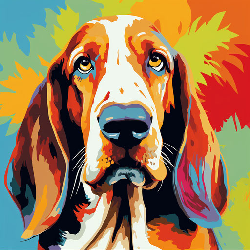 Hawaiian basset hound face outline line drawings