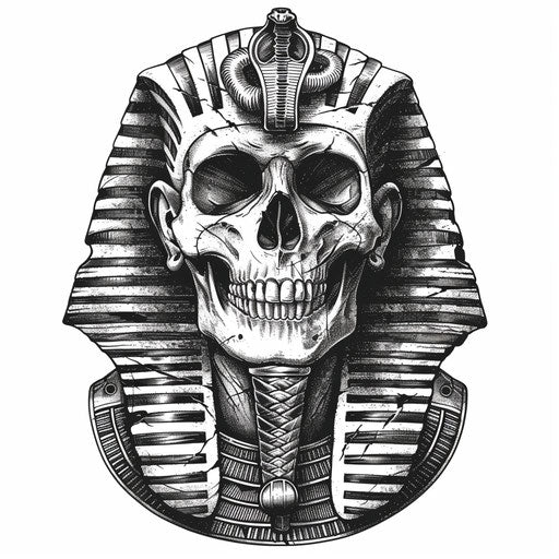 Pharaoh skull in David Yarrow style, white background