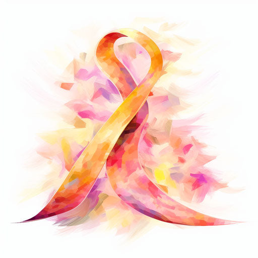 Cancer ribbon in the style of Impressionistic Art